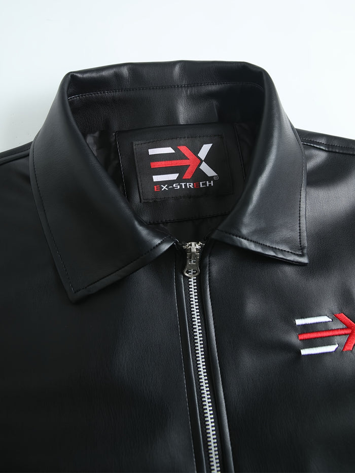 UNICORN Men'S PU Jacket, European Size, Breathable And Versatile Coat m l xl xxl xxxl