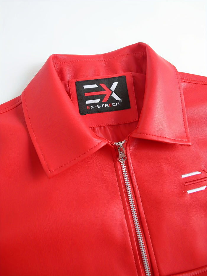 UNICORN Men'S PU Jacket, European Size, Breathable And Versatile Coat m l xl xxl xxxl