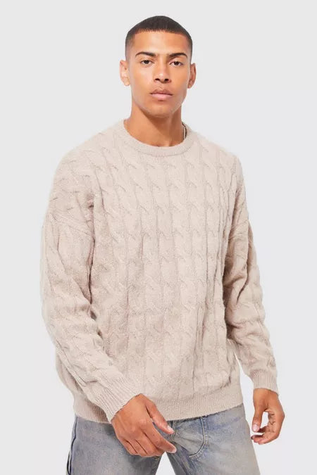 UNICORN Men's ribbed sweater beige xs s m l xl