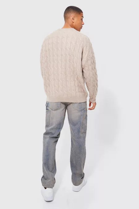 UNICORN Men's ribbed sweater beige xs s m l xl
