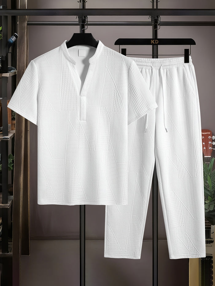 UNICORN Men'S Summer Short Sleeve And Long Pants Two-Piece Camping Set s m l xl xxl