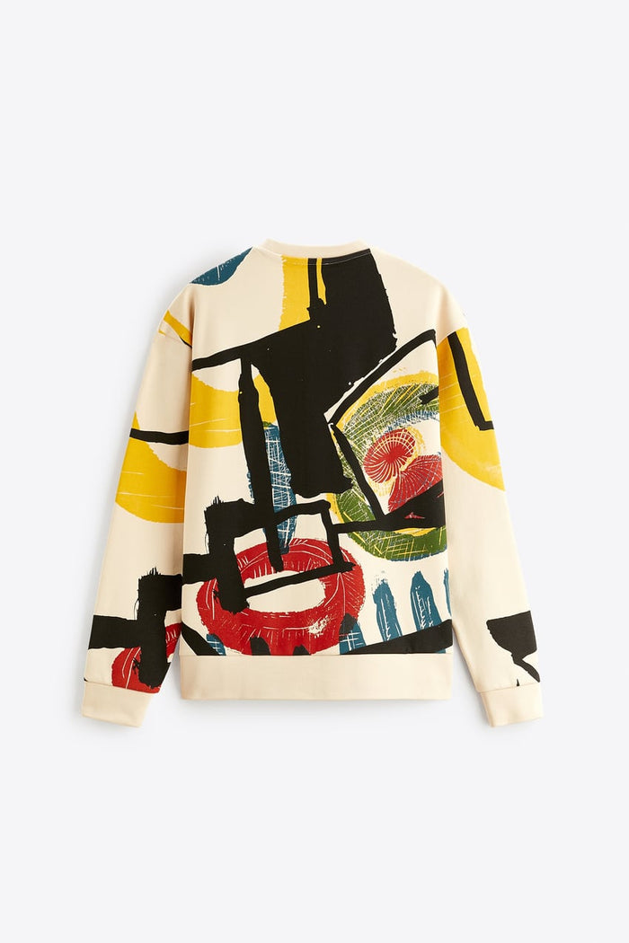 UNICORN Men's sweater beige graphic print by Picasso s m l xl