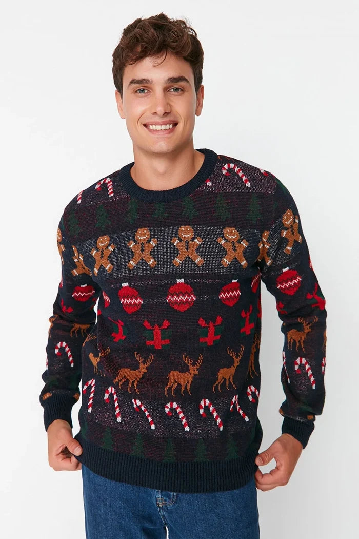 UNICORN Men's sweater Christmas motif dark blue green s m l xl xxl