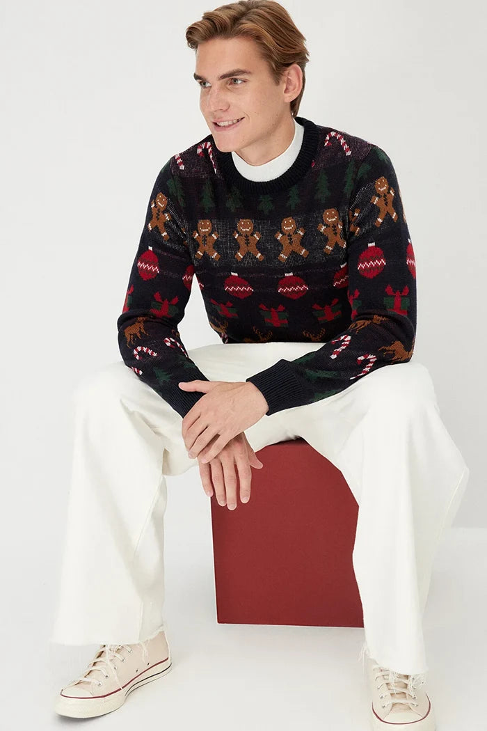 UNICORN Men's sweater Christmas motif dark blue green s m l xl xxl