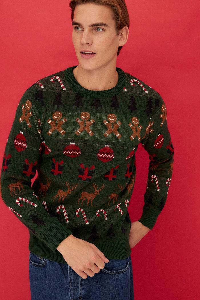UNICORN Men's sweater Christmas motif dark blue green s m l xl xxl