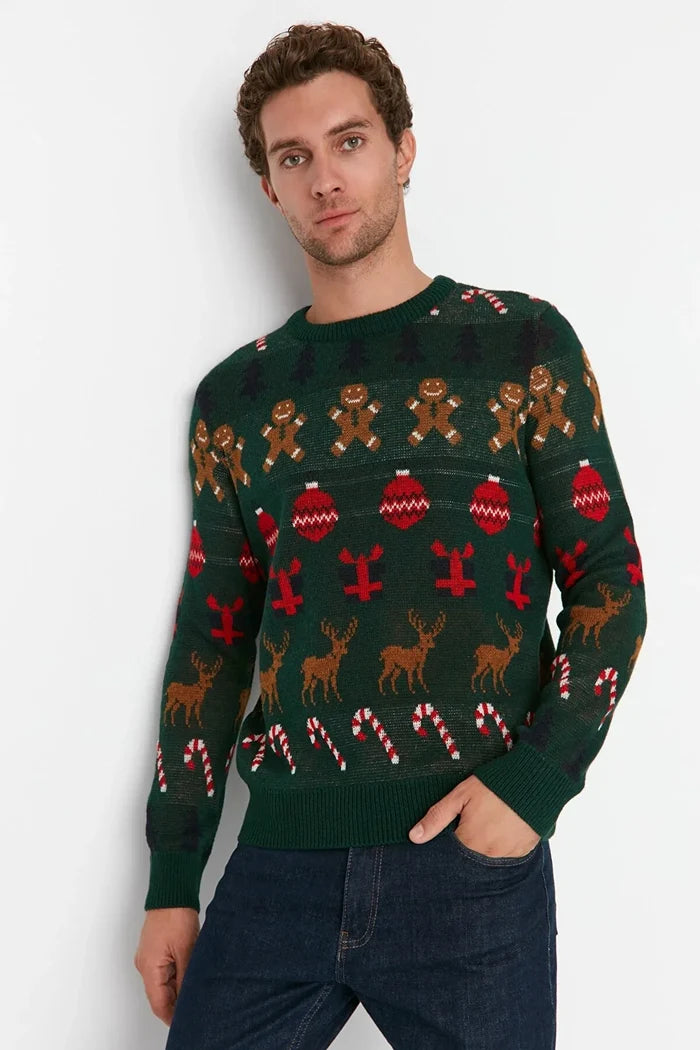 UNICORN Men's sweater Christmas motif dark blue green s m l xl xxl