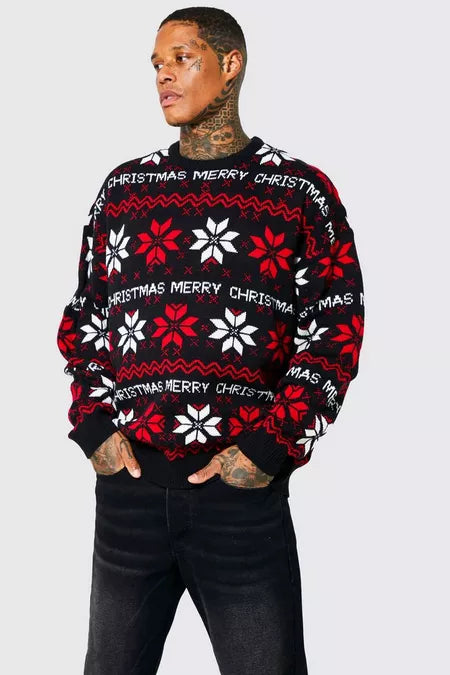 UNICORN Men's sweater Christmas pattern black xs s m l xl