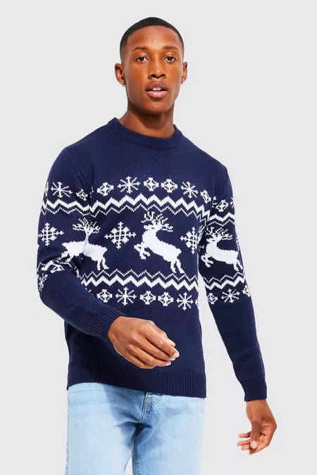 UNICORN Men's sweater Christmas pattern dark blue xs s m l xl