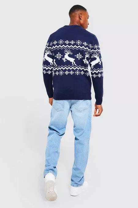 UNICORN Men's sweater Christmas pattern dark blue xs s m l xl
