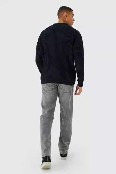 UNICORN Men's sweater rib black xs s m l xl