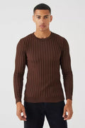 UNICORN Men's sweater ribbed brown xs s m l xl