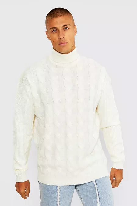 UNICORN Men's sweater with a ribbed collar white xs s m l xl