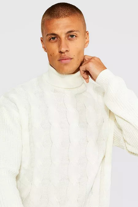 UNICORN Men's sweater with a ribbed collar white xs s m l xl
