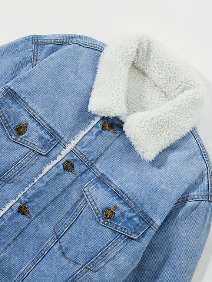 UNICORN Men'S Thickened Fleece-Lined Winter Warm Denim Jacket s m l xl xxl