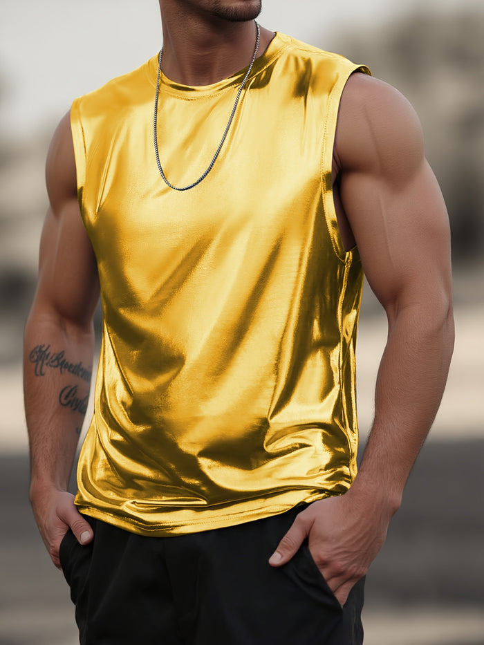 UNICORN Mens Vest, Bright Faux Metal Fashion Trend Vest s
