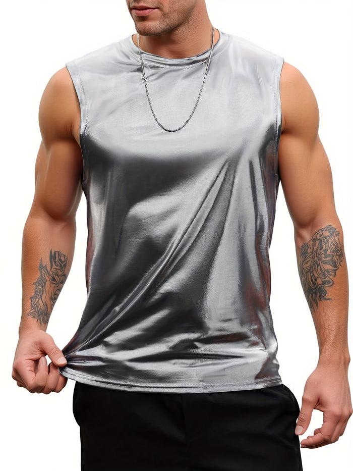 UNICORN Mens Vest, Bright Faux Metal Fashion Trend Vest s