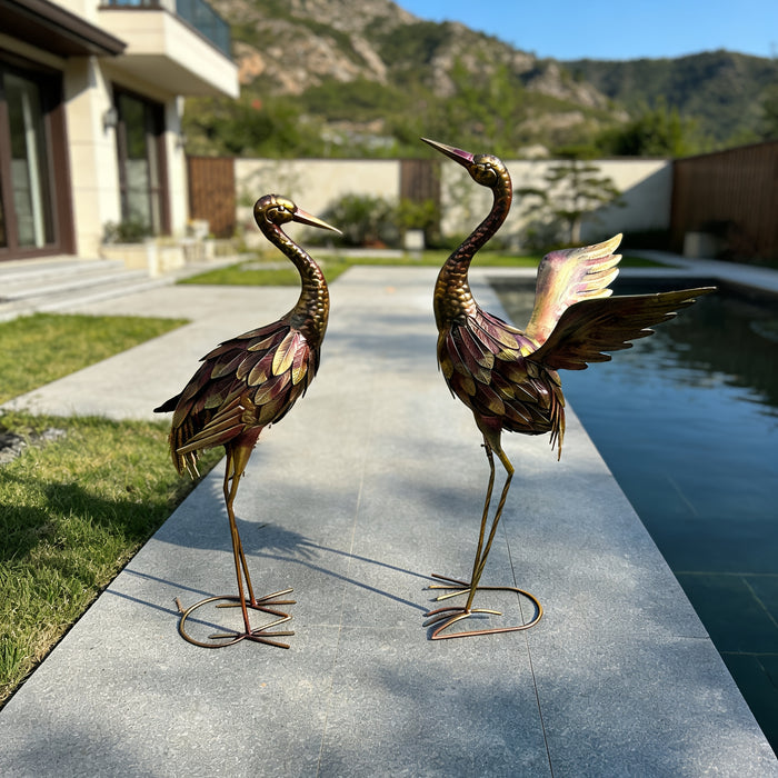 UNICORN Metal Crane Courtyard Decoration, Garden Heron Ornament