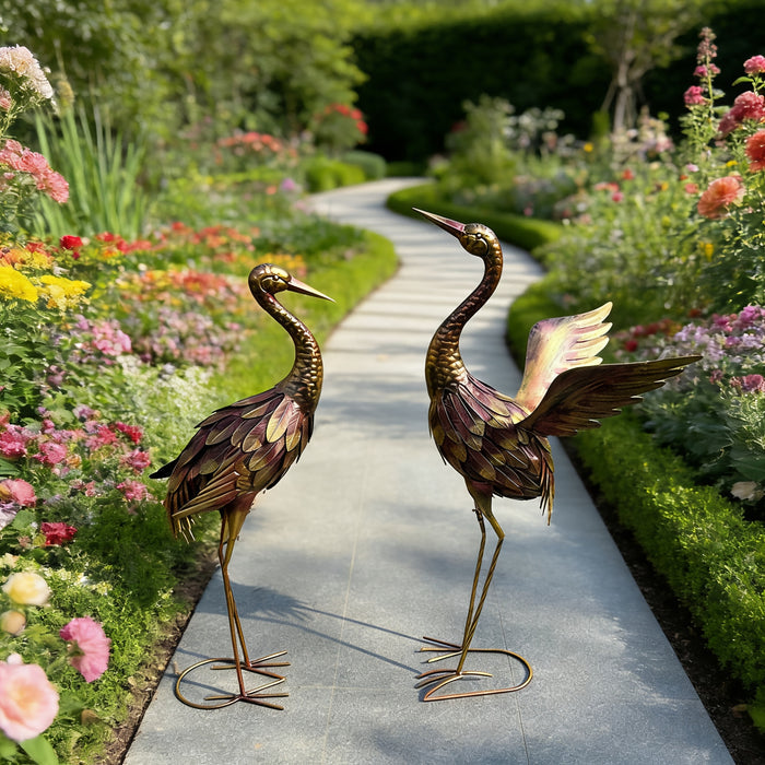 UNICORN Metal Crane Courtyard Decoration, Garden Heron Ornament