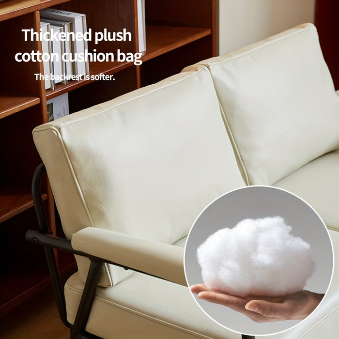 UNICORN Nordic Modern Simple Ironwork Japanese-Style Single Leather Sofa