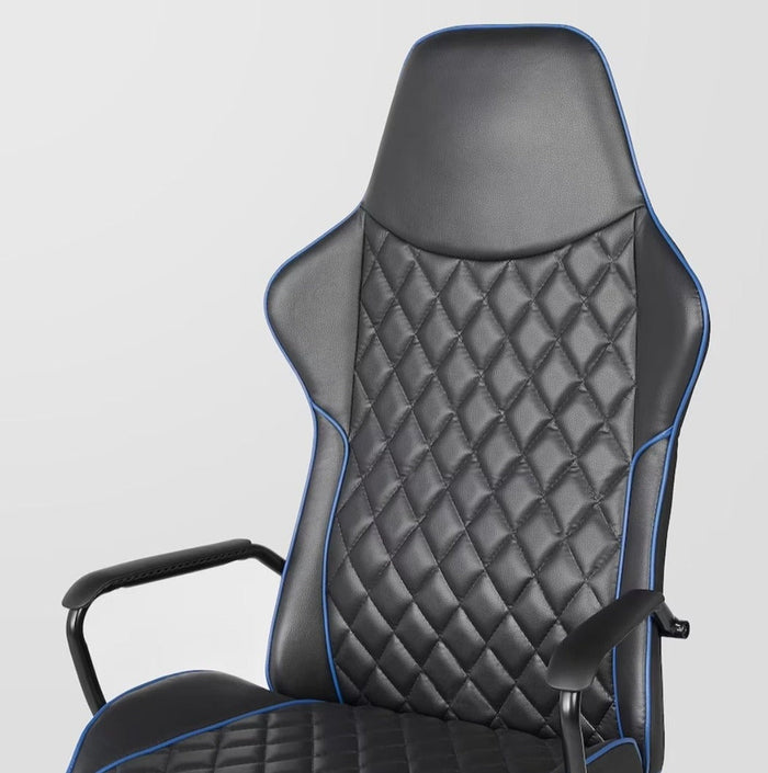 UNICORN Office chair gaming chair with adjustable backrest wheels artificial leather black gray height: 128 cm Width: 43 cm Depth: 64 cm
