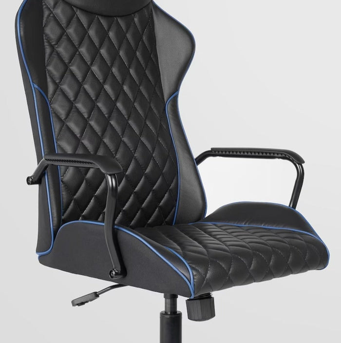 UNICORN Office chair gaming chair with adjustable backrest wheels artificial leather black gray height: 128 cm Width: 43 cm Depth: 64 cm