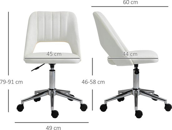 UNICORN Office Chair Shell Shape Beige 49 W x 54 D x 79-91 H
