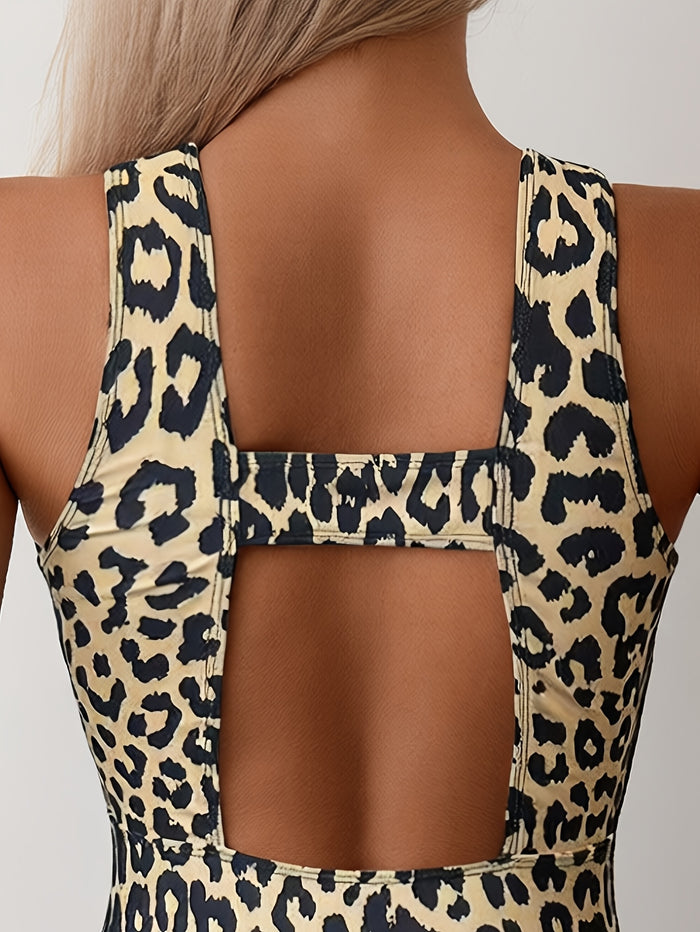 UNICORN One-Piece Swimsuit with Leopard Print, Open Back s m l xl xxl