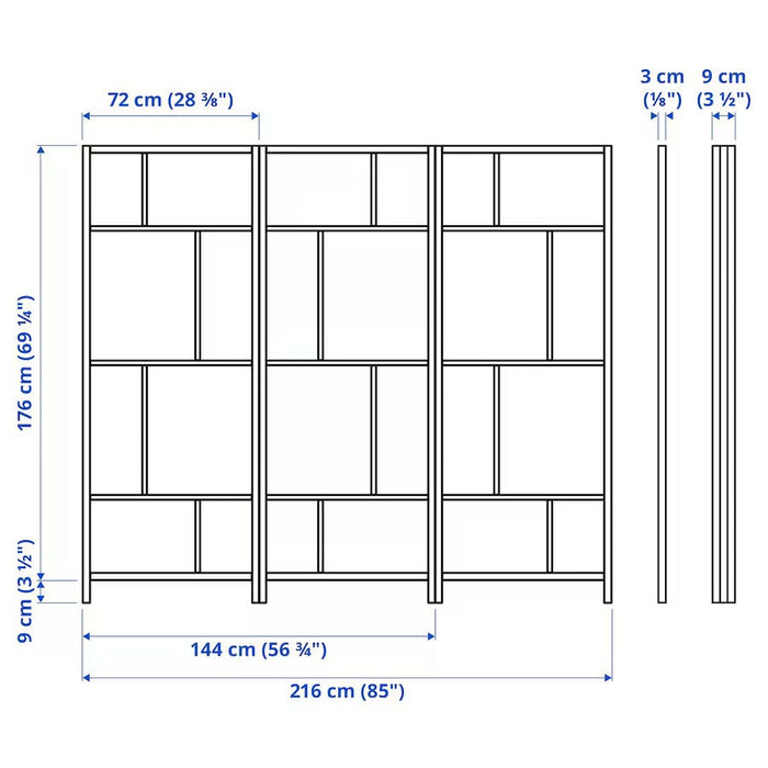 UNICORN Partition wall white black 216x185 cm