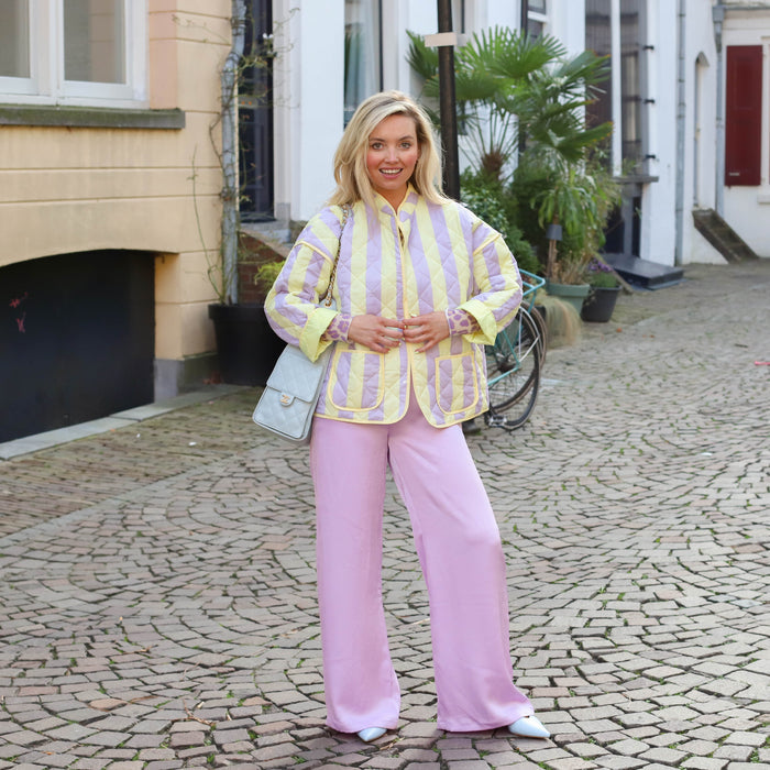 UNICORN Pastel quilted jacket lilac/yellow trendy quilted women's jacket s m l xl