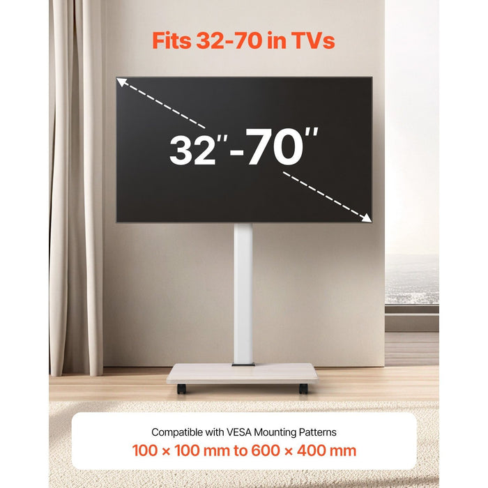 UNICORN Rolling TV Stand Mobile TV Cart
