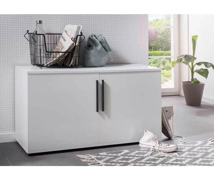UNICORN Shoe cabinet Dresser white brown gray Width 95 cm Depth 35 cm Height 53 cm