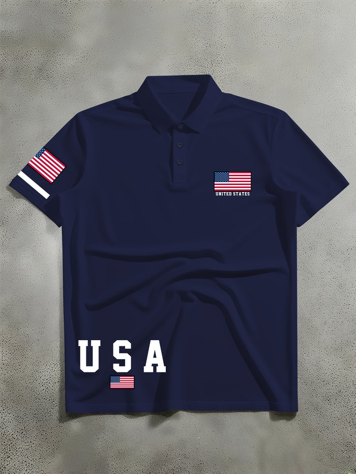 UNICORN Short-sleeve Shirt, American Design USA Text and the American Flag s m l xl xxl