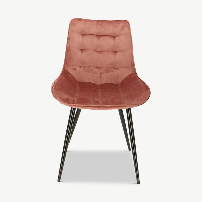 UNICORN Side chair pink velvet and black legs