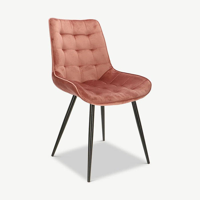 UNICORN Side chair pink velvet and black legs