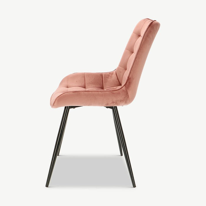 UNICORN Side chair pink velvet and black legs