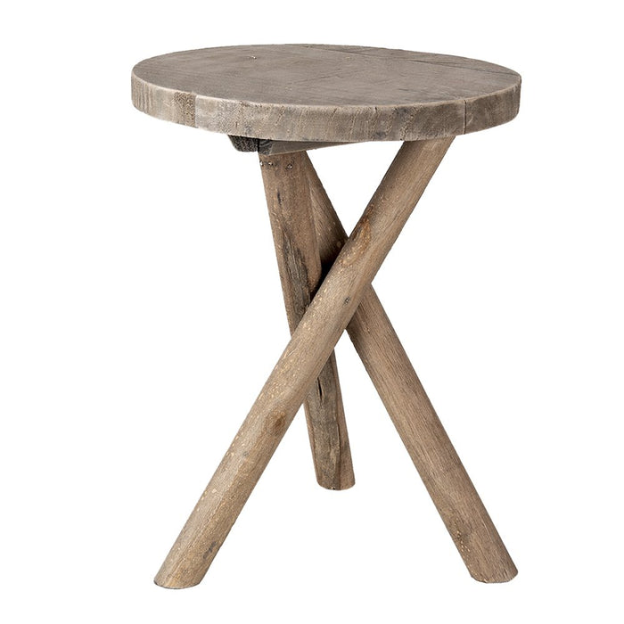 UNICORN Side table brown wood Ø 24x32 cm