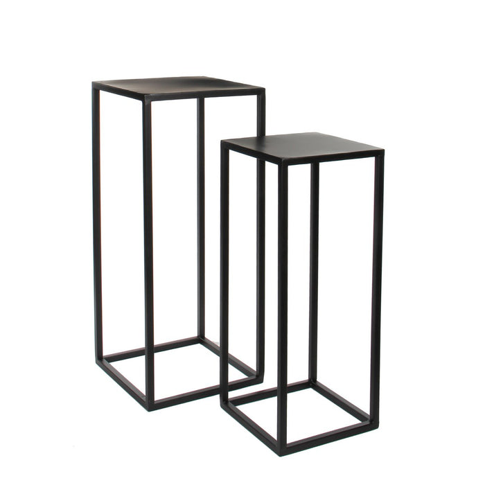 UNICORN Side table set of 2 black 30x30x70