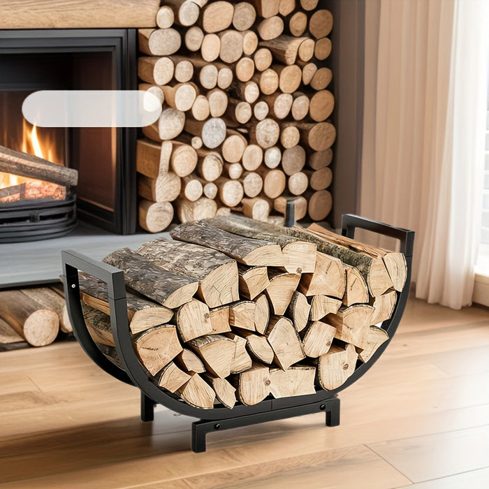 UNICORN Single Unit Black Firewood Rack Black