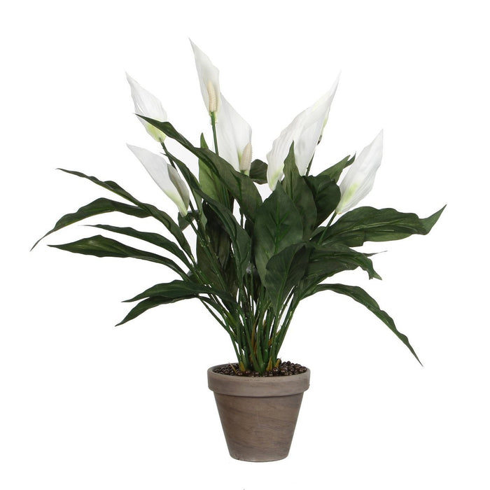 UNICORN Spathiphyllum Artificial Plant in Flower Pot Stan - H50 x Ø40 cm - White