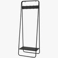 UNICORN Standing Coat Rack metal modern black with storage tray (l x w x h) 60 x 40 x 184 cm