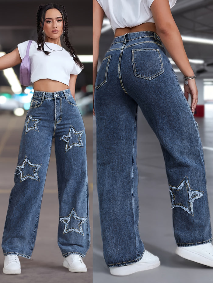 UNICORN Stretch Star Straight-Leg Pants xs s m l xl