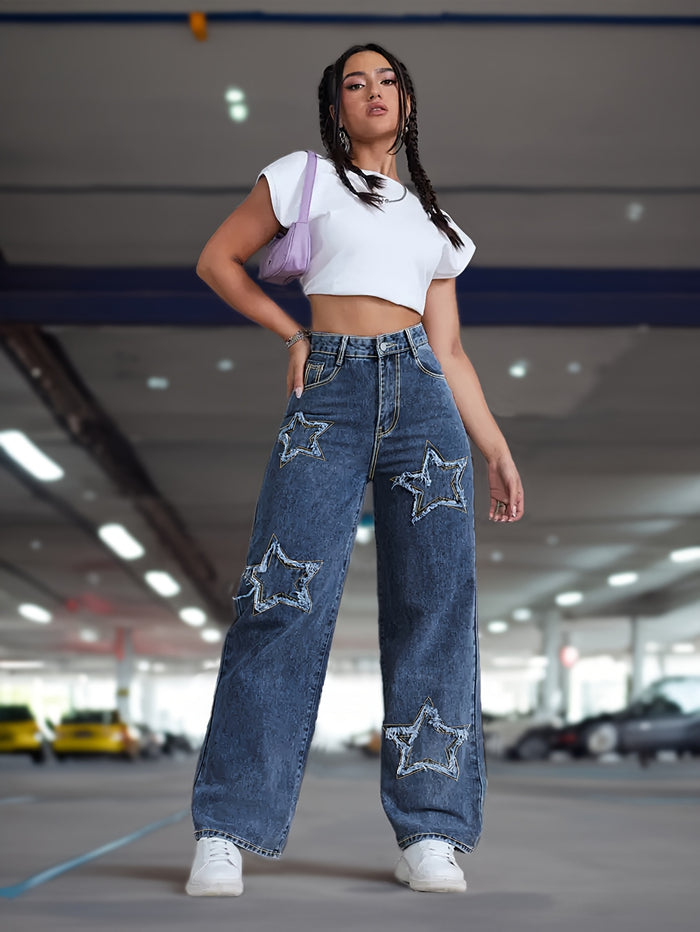 UNICORN Stretch Star Straight-Leg Pants xs s m l xl