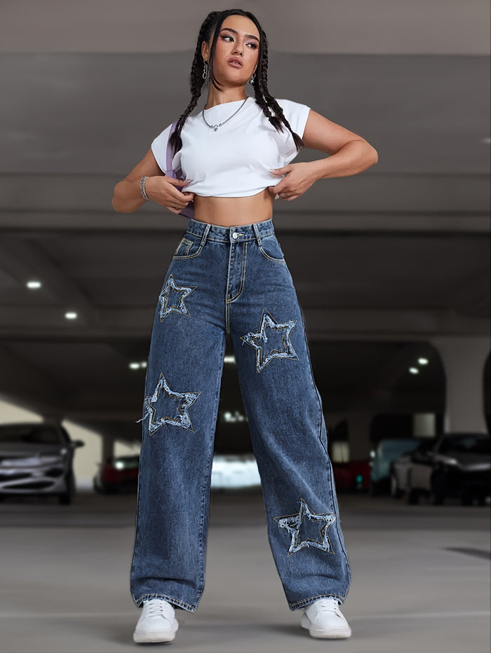 UNICORN Stretch Star Straight-Leg Pants xs s m l xl