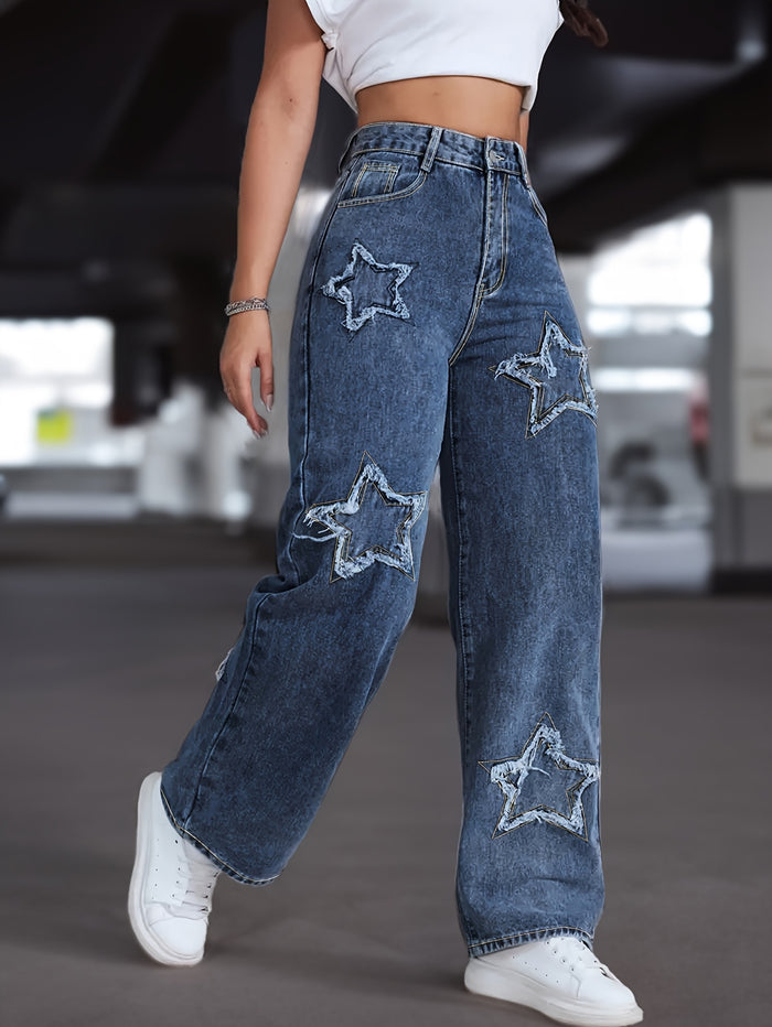 UNICORN Stretch Star Straight-Leg Pants xs s m l xl