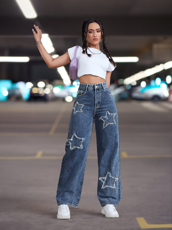 UNICORN Stretch Star Straight-Leg Pants xs s m l xl