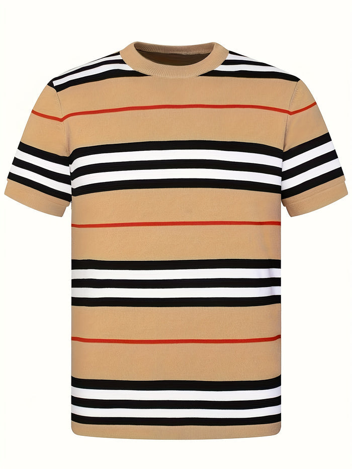 UNICORN Striped Round Neck Short Sleeve Knit Top for Trendy Spring s m l xl