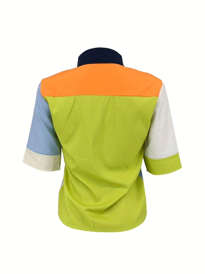 UNICORN Summer Fashion Casual Color Block Shirt s m l xl xxl