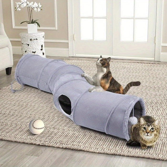 UNICORN Tree Interactive Cat Tunnel Foldable Indoor Play Toy with Ball for Kittens