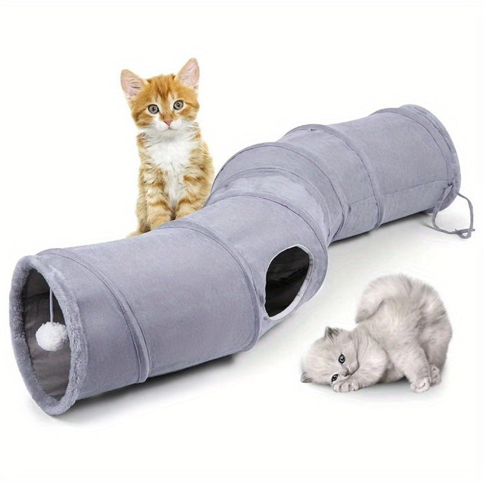 UNICORN Tree Interactive Cat Tunnel Foldable Indoor Play Toy with Ball for Kittens