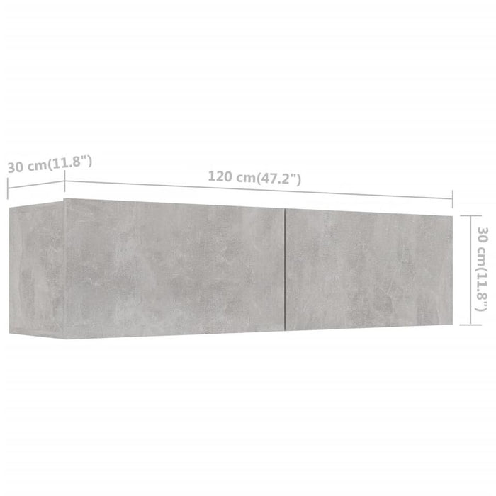 UNICORN TV cabinet modern gray Width 120 cm Depth 30 cm Height 30 cm